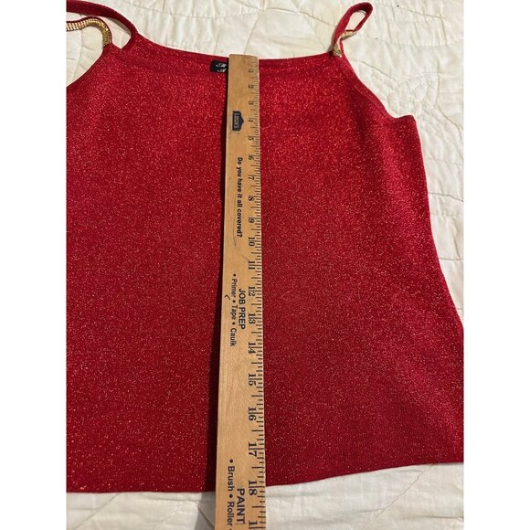 Y2k Michelle Antonelli Metallic Camisole Gold Metal Straps Silk Blend Tank Top - Picture 8 of 10